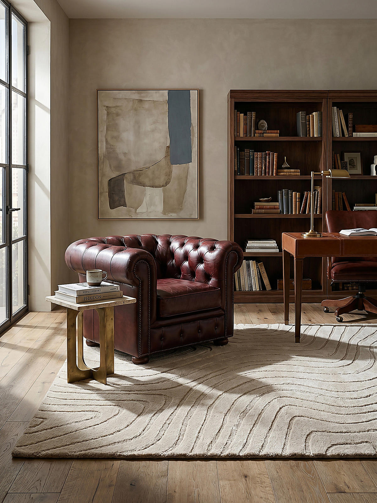 WOLLTEPPICH Wellen Abstrakt, Wohnzimmer Beige Rechteckig 200x290 - Beige, Textil (290/200cm) - KADIMA DESIGN