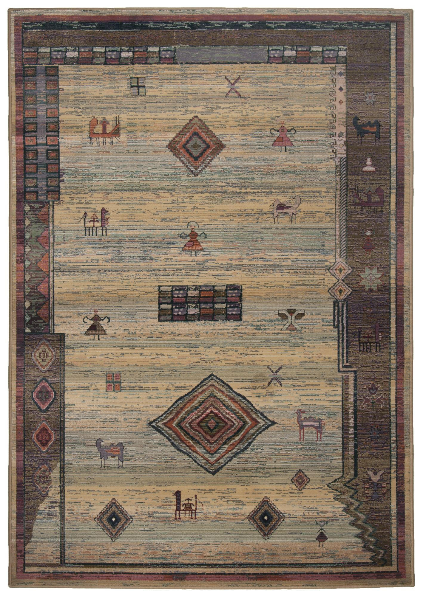 WEBTEPPICH Gabiro 002 120x180 cm - Beige, Textil (120/180cm) - THEKO