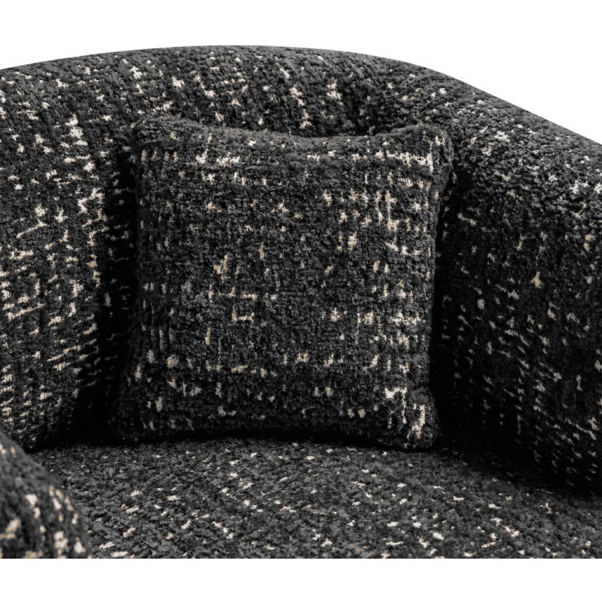 SESSEL Laila, Drehsessel mit runder Form, Schwarz, Geflecht-Stoff - Schwarz, Textil (95/75/97cm) - Beautysofa