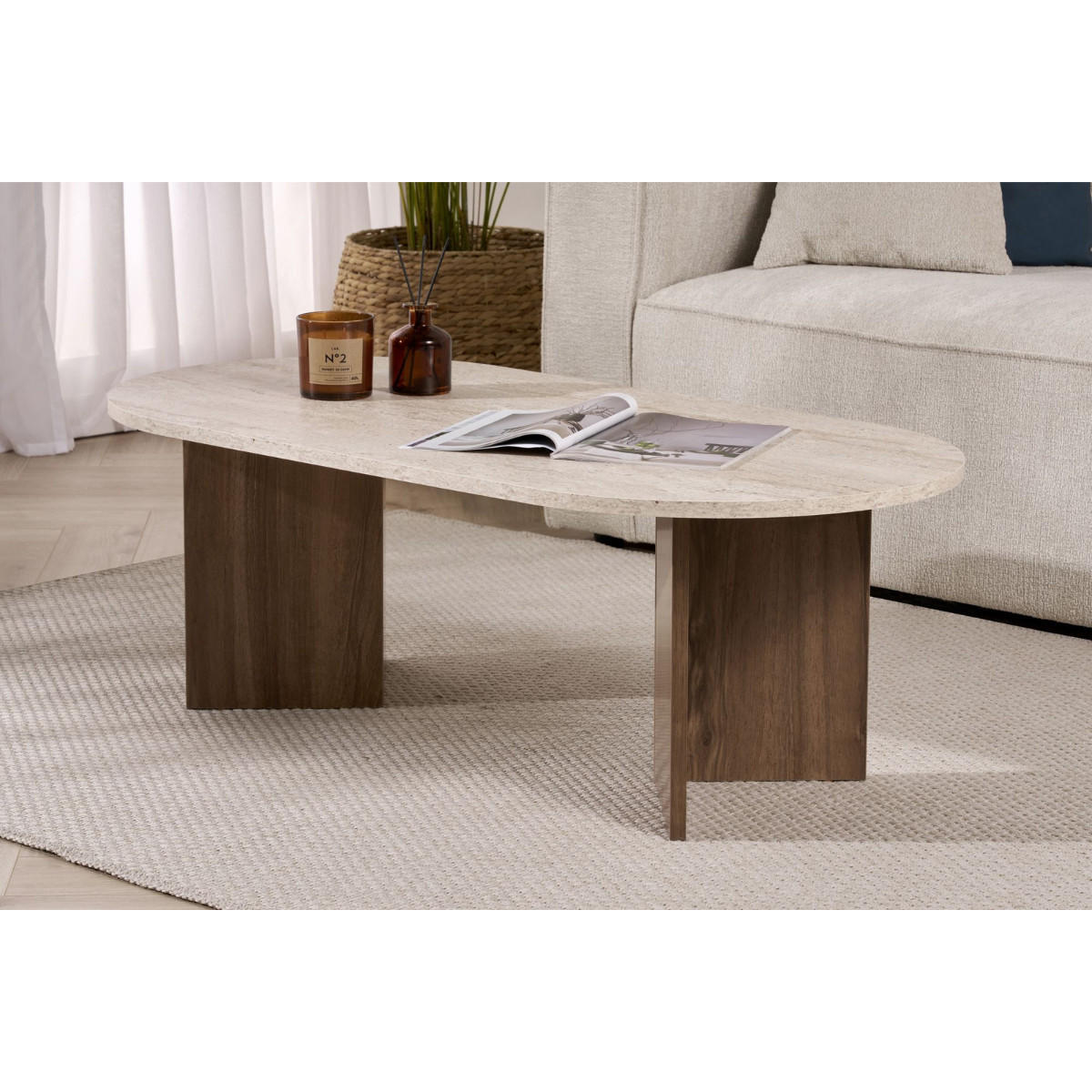 COUCHTISCH - iris 119/60/39,8 cm - Eichefarben, Holzwerkstoff (65/60/39.8cm) - Calicosy