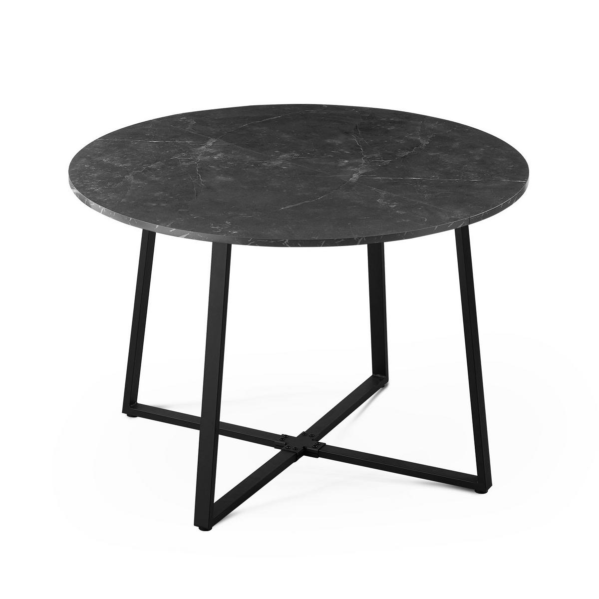 ESSTISCH NOA Marmor, 110/110/76 cm - Schwarz, Holzwerkstoff/Metall (110/110/76cm) - B&D Home