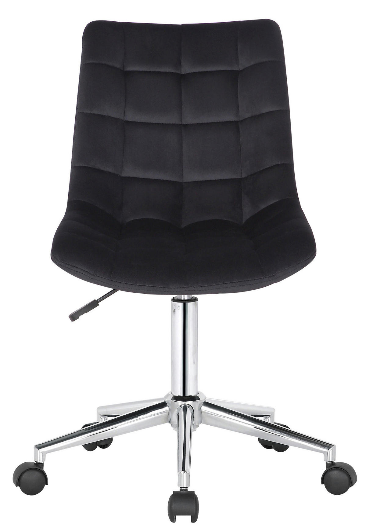 DREHSTUHL Samt schwarz - Chromfarben/Schwarz, Textil/Metall (46/81/62cm) - CLP
