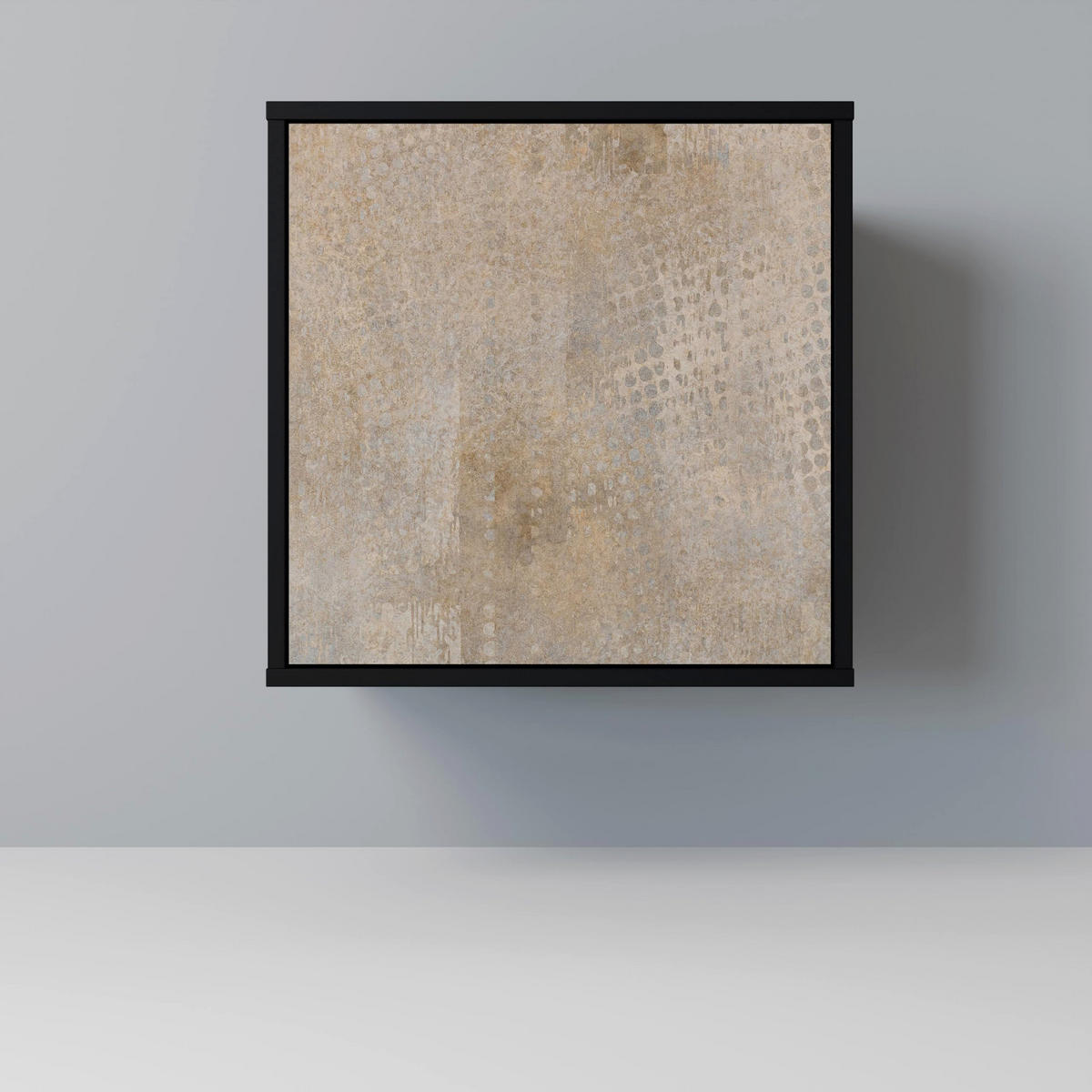 SIDEBOARD SCREEN ERROR, Schwarz, 57,5x42x67,5 cm, Schwarze Metall-Rahmenfüße - Multicolor/Schwarz, Holzwerkstoff/Metall (57.5/67.5/42cm) - SpaceRebels