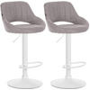 BARHOCKER 2er Set Stoff grau - Grau, Textil (47/85/48cm) - CLP
