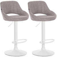 BARHOCKER 2er Set Stoff grau - Grau, Textil (47/85/48cm) - CLP