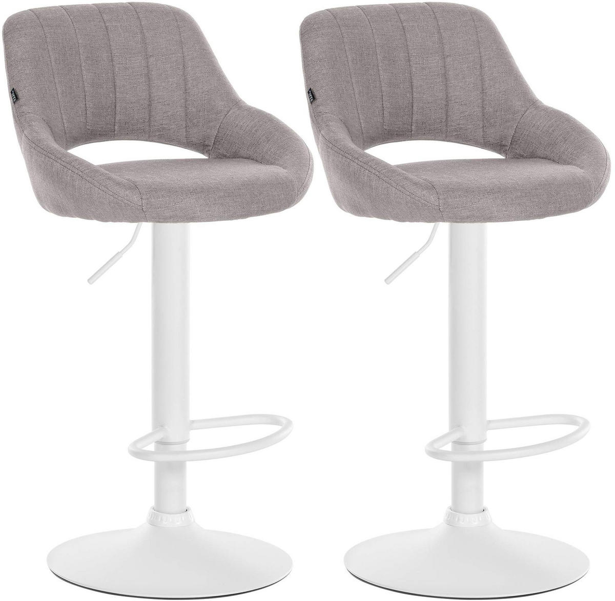BARHOCKER 2er Set Stoff grau - Grau, Textil (47/85/48cm) - CLP