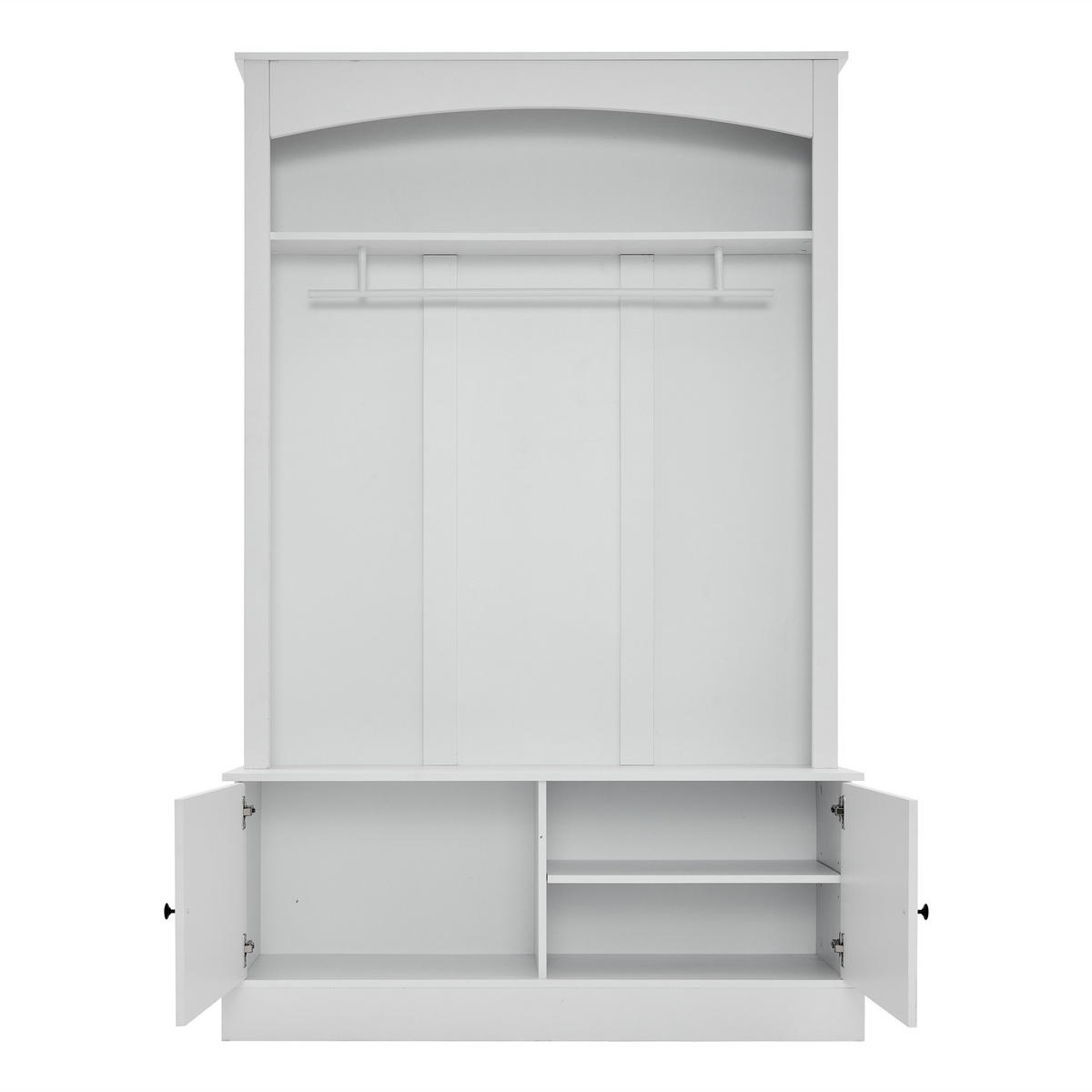 GARDEROBE Weiß Schuhbank Schuhschrank verstellbare Regale Flur - Weiß, Holzwerkstoff (120/190/40cm) - FLIEKS