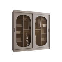 SCHWEBETÜRENSCHRANK Bahrajn 200 mit Schubladen - Kaschmir/Silberfarben, Holzwerkstoff/Kunststoff (200/200/62cm) - MIRJAN24