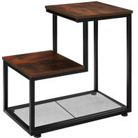 BEISTELLTISCH Halifax,60,5 x 35,5 x 60,5 cm,Industrial Holz dunkel, rustikal - Rostfarben, Holz (60.5/35.5/60.5cm) - tectake