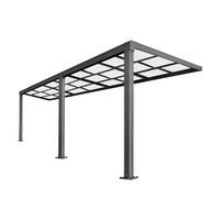 ANLEHNENDE Pergola - 588cm x 300cm - Polycarbonat - anthrazitgrau - IZEDA - Anthrazit, Kunststoff (588/200/300cm) - Vente-Unique