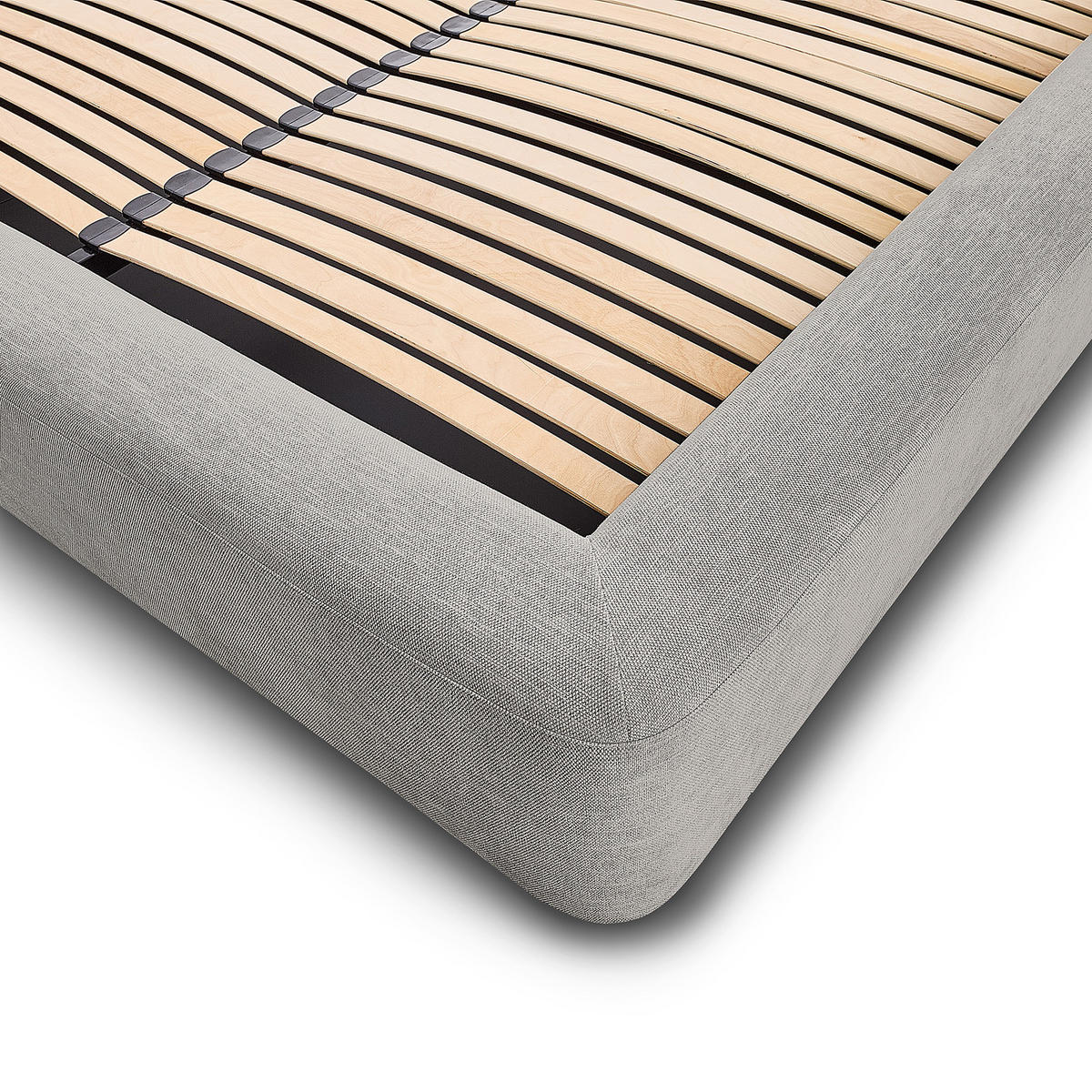 POLSTERBETT - Hellgrau, Textil (140/200cm) - home24