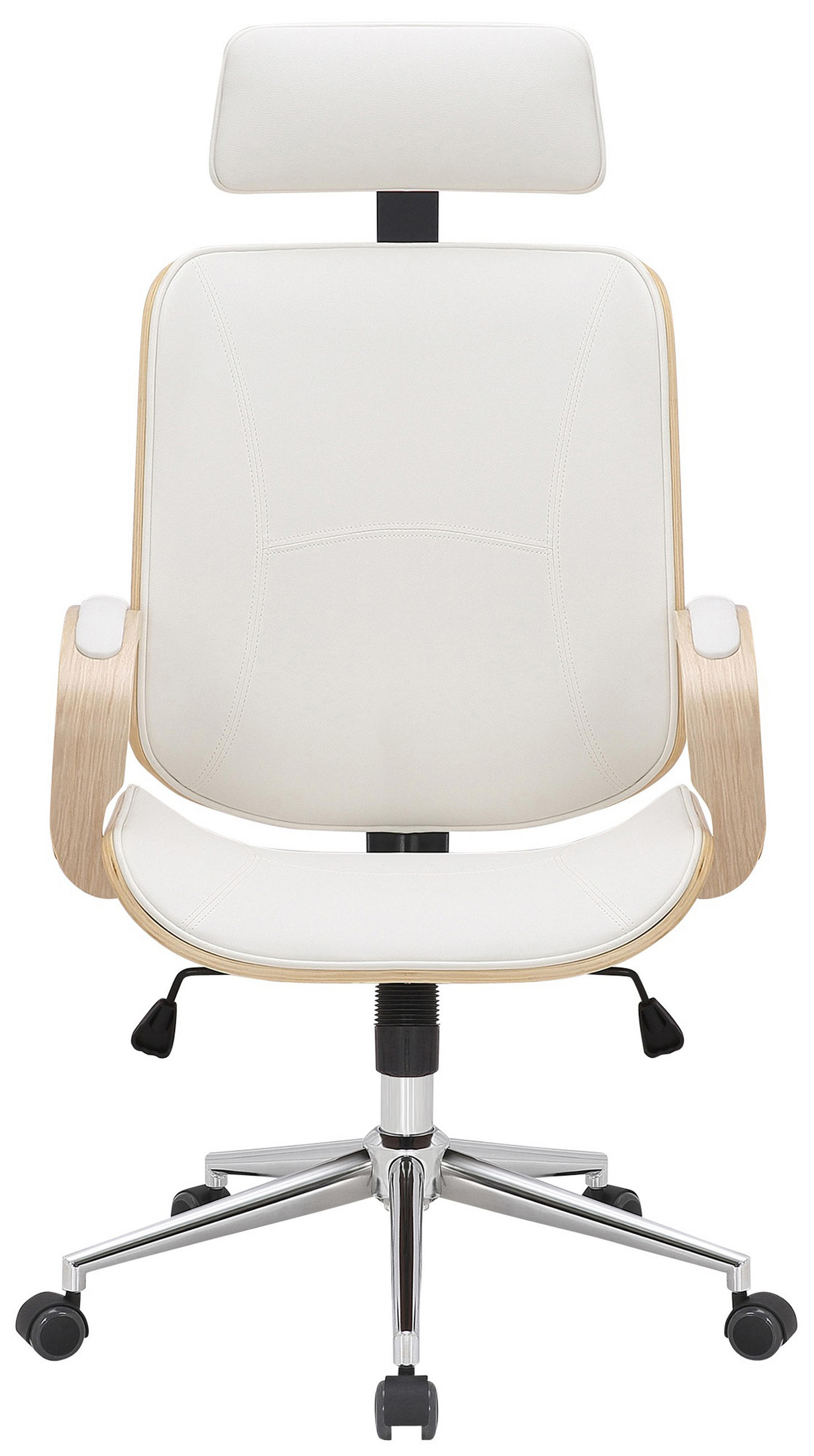 BÜROSTUHL Daytona natura/weiß - Chromfarben/Weiß, Metall (70/125/70cm) - TPFLiving