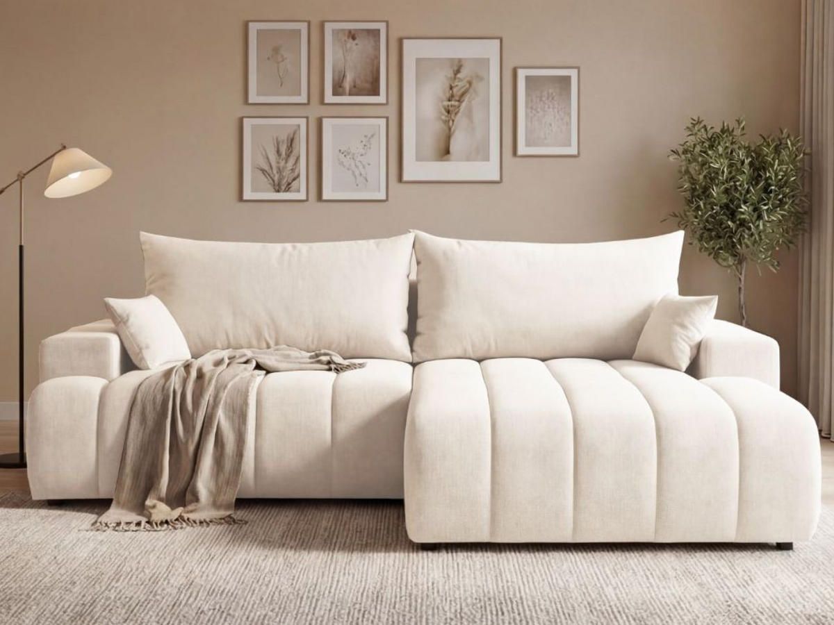 ECKSOFA Caleo Creme Rechts - Creme, Holz/Textil (270/170cm) - Graingold