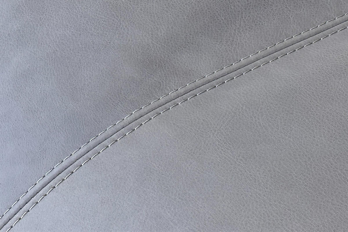 POLSTERHOCKER CELESTE Grau Leder - Grau, Leder/Kunststoff (120/48/80cm) - KAWOLA