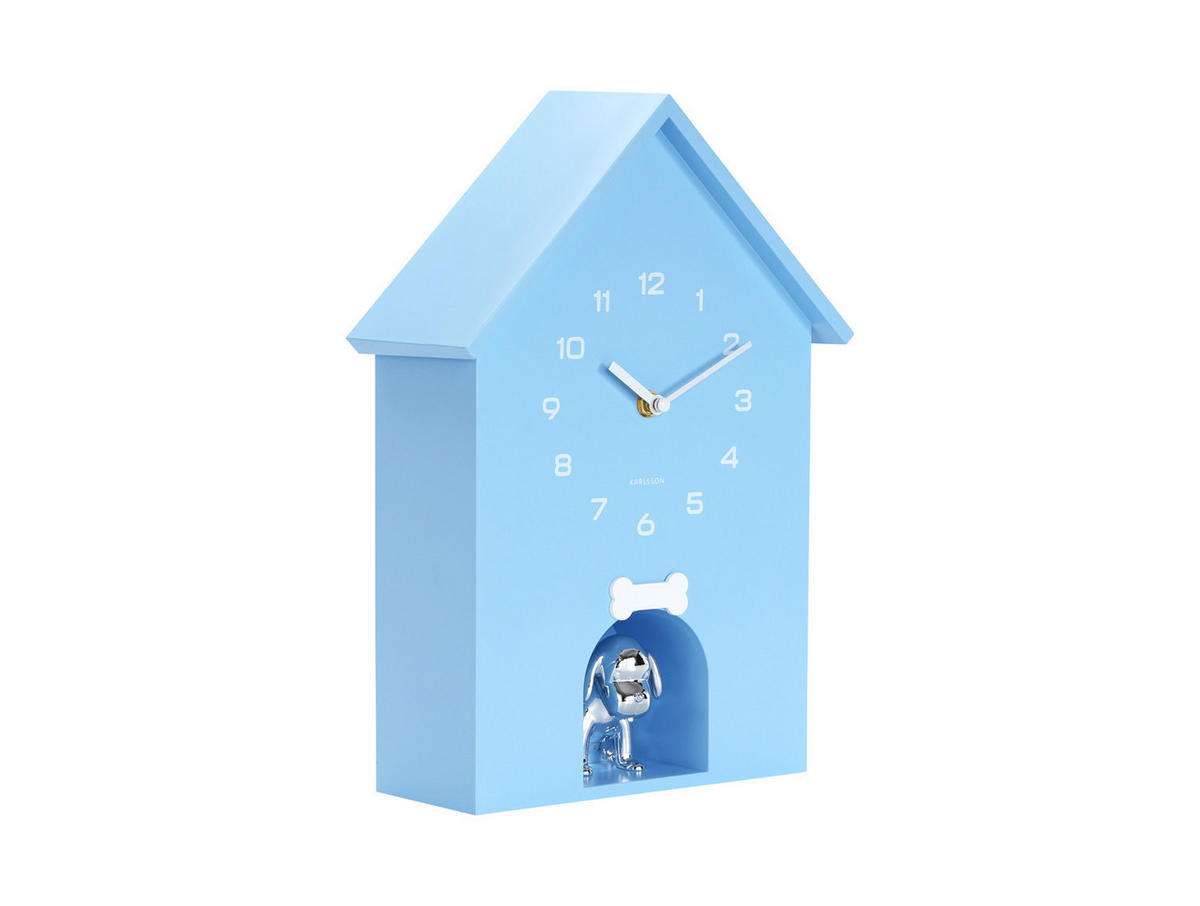 WANDUHR Dog House Blau 9/24.9/27 cm - Blau, Kunststoff (24.9/27/9cm) - Karlsson