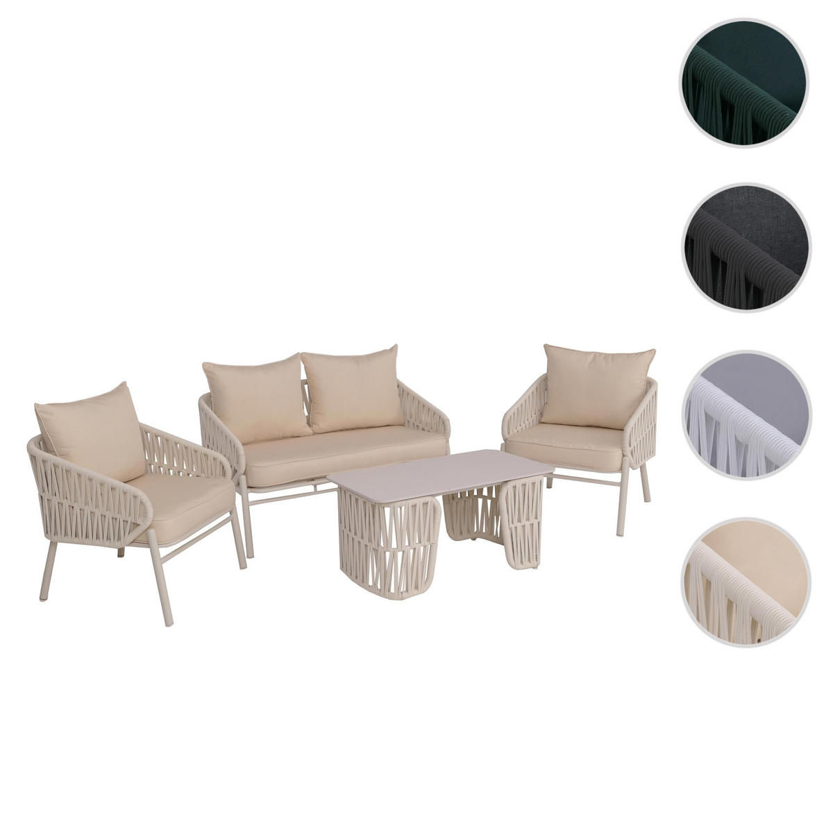 GARTENGARNITUR Lounge-Set Hellgrau - Grau, Metall - PROREGAL
