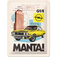 BLECHSCHILD 15/20 cm Opel Opel Manta! GT/E - Multicolor, Metall (15/20/0.5cm) - Nostalgic-Art