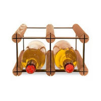 WEINREGAL Vinotega Mod Metal 12,5x22,5x24,5 cm 2x1 Flaschen Massives Kiefernholz Braun Geölt - Braun, Holz (22.5/12.5/24.5cm) - PROREGAL