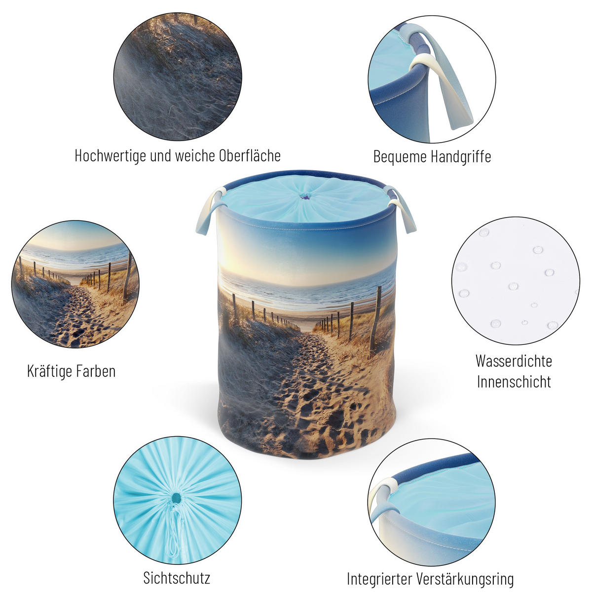 WÄSCHEKORB Düne - Beige, Textil (37/55/55cm) - Sanilo