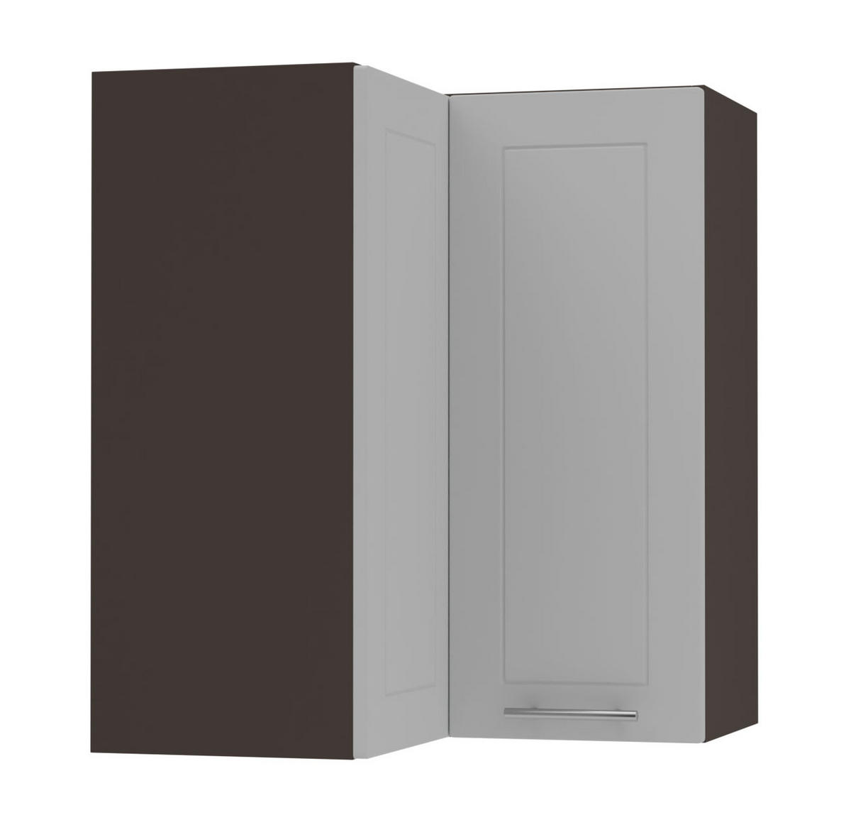 ECKHÄNGESCHRANK Kvantum W12/60 Dust Grey Matt / Lava Matt 60 / 60 / 72cm - Dunkelgrau/Grau, Holz/Holzwerkstoff (60/72/60cm) - Feldmann-Wohnen