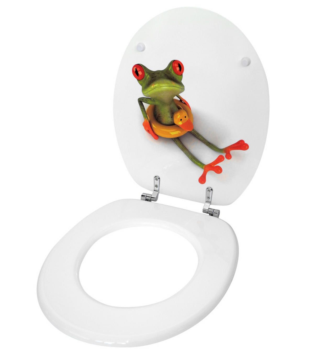 WC-SITZ Froggy - Grün, Holzwerkstoff (38/6/47cm) - Sanilo