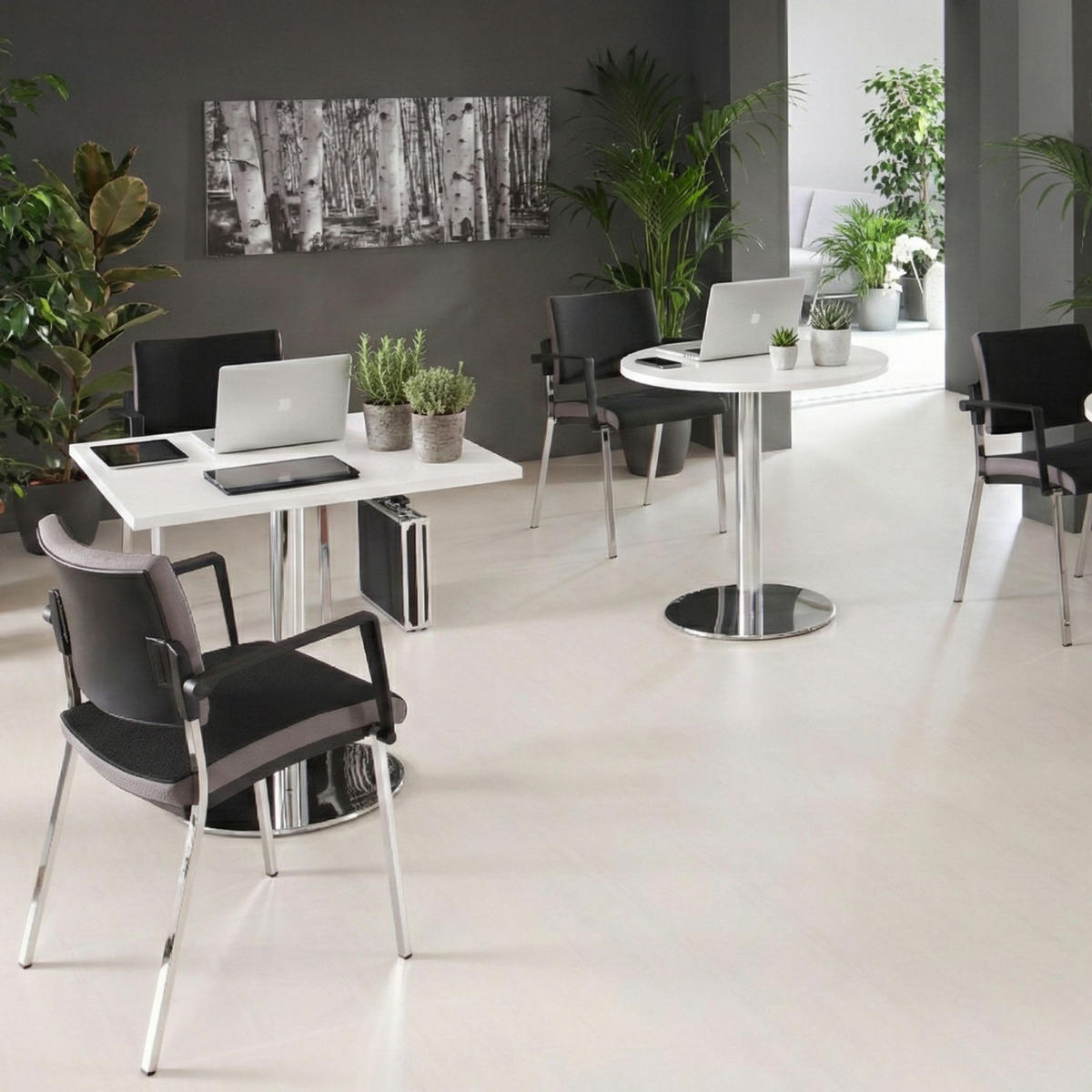 KONFERENZSTÜHLE Besucherstühle (2er-Set) 50/59/80 cm in Schwarz - Schwarz, Metall (59/80/50cm) - bümö