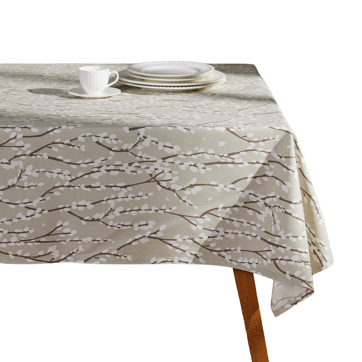 TISCHDECKE Veriba - Beige, Textil (180/130/1cm) - home&you
