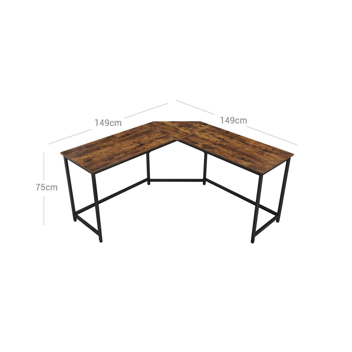 ECKSCHREIBTISCH COMPUTERTISCH - Braun, Holzwerkstoff (149/149/75cm) - Hansiro
