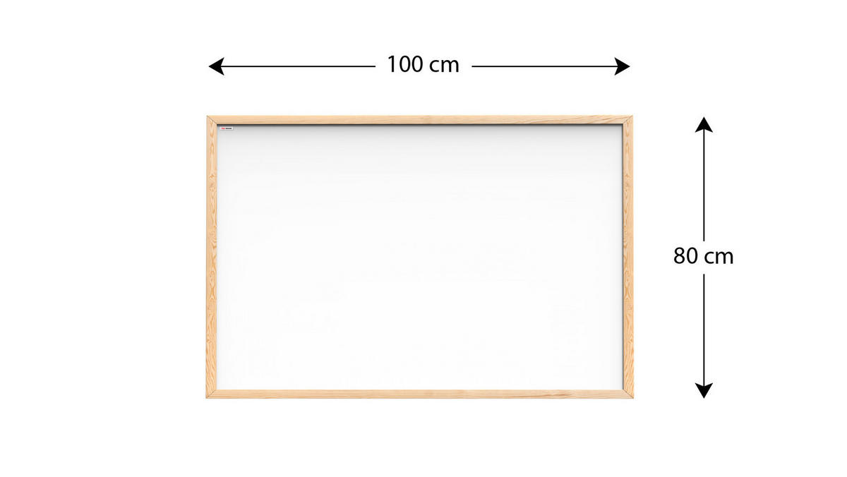 WHITEBOARD Magnetisch mit Naturholzrahmen 100x80cm - Weiß, Metall (100/80/1.5cm) - ALLboards