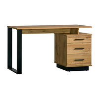 SCHREIBTISCH LAMI 8 135/75/56 cm in Wotan Eiche / Schwarz Matt - Eiche Wotan/Schwarz, Holzwerkstoff (75/135/56cm) - Deine Möbel 24