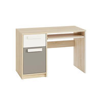 SCHREIBTISCH Drop Fjord Buche / weiß / grau 119 / 55 / 79cm - Braun/Grau, Holz/Holzwerkstoff (55/119/79cm) - Feldmann-Wohnen