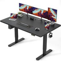 SCHREIBTISCH elektrisch höhenverstellbar 160 x 80 cm Schwarz - Schwarz, Holzwerkstoff (70/140/75cm)