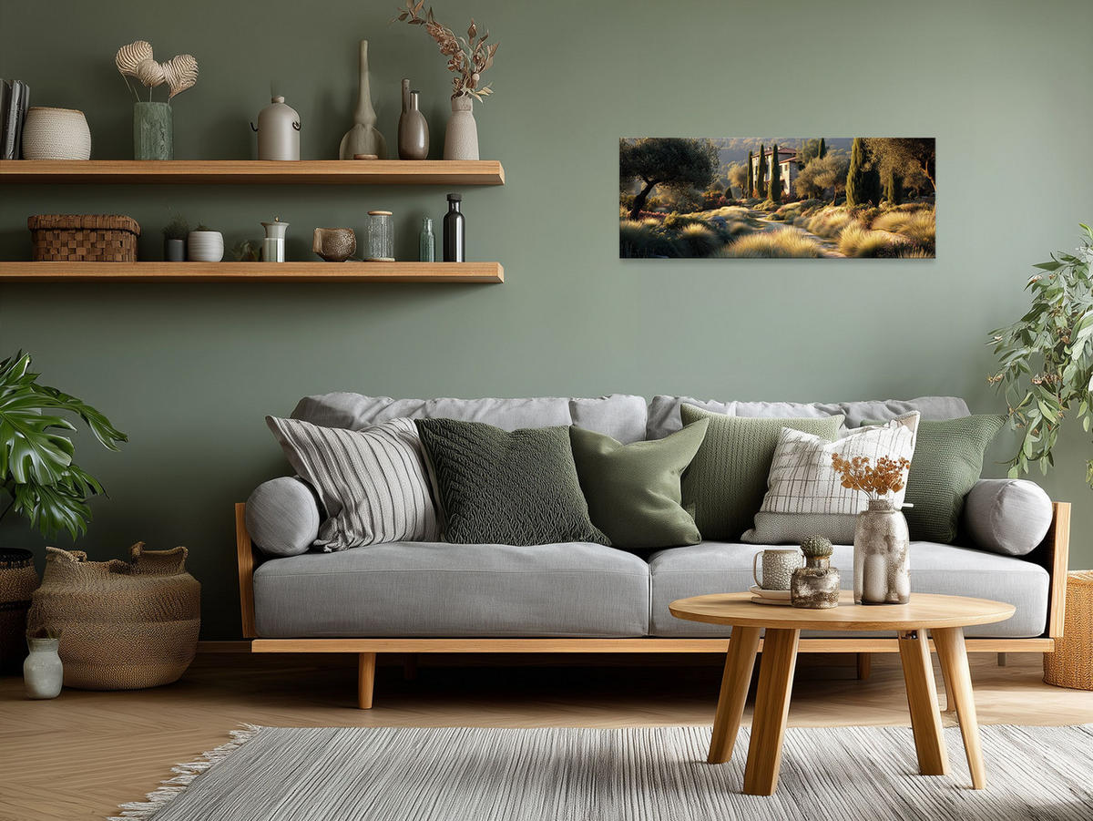 GLASBILD 30x80 cm Landschaft Toskana - Beige, Glas (80/30cm) - artissimo