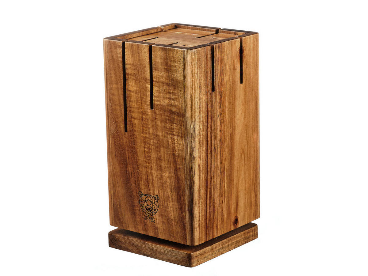 MESSERBLOCK Rotierender Skagen - Braun, Holz (12/39/12cm) - Björn