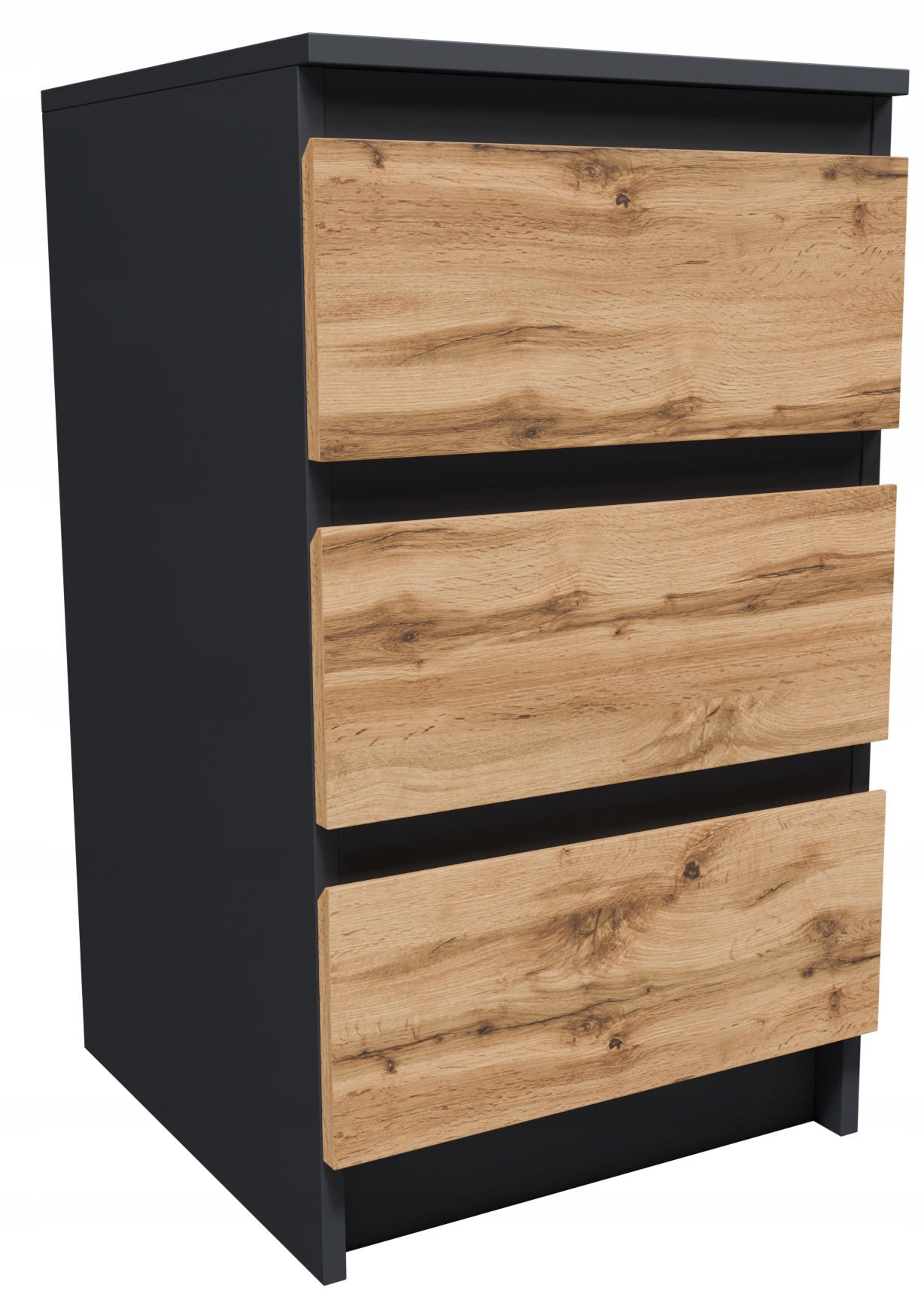 KOMMODE CR3-T-9 Graphit-Wotan Eiche 40,2/44/69,4 cm - Eiche Wotan/Graphitfarben, Holzwerkstoff (40.2/69.4/44cm)