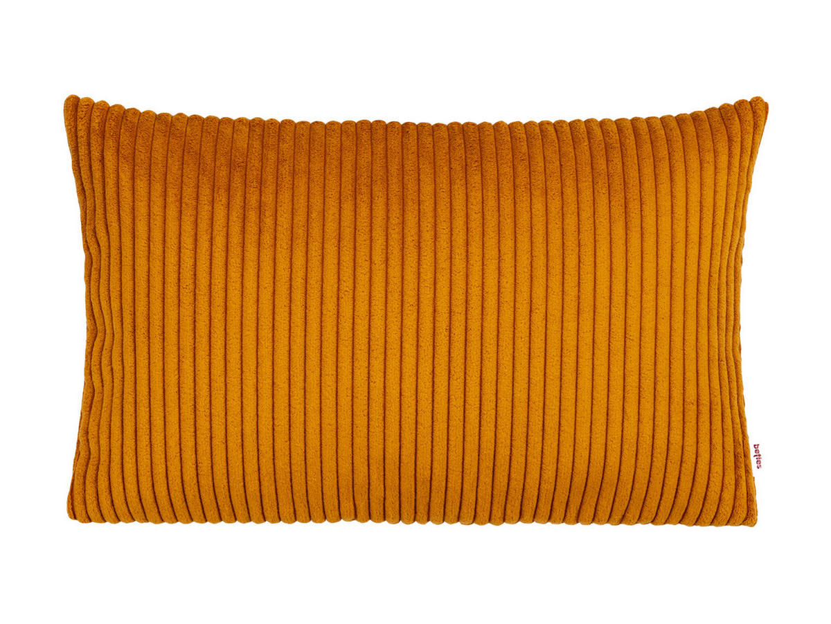 KISSENHÜLLE HYggelig No.2 Block Cord-Samt kurkuma-gelb 50/30 cm - Currygelb, Textil (30/50cm) - beties Heimtextil