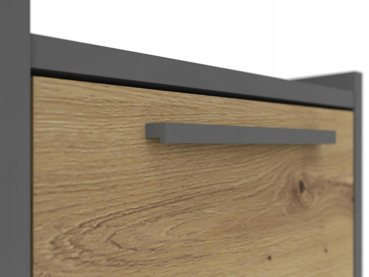 NACHTTISCH ALTIVO 1SW Anthrazit Grau-Artisan Eiche 36/35,6/29,6 cm - Anthrazit/Eiche Artisan, Holzwerkstoff (36/29.6/35.6cm) - Matkam Möbel