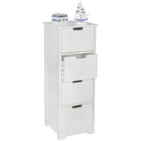 BADSCHRANK Weiß 30x83x30 cm im Landhausstil aus MDF mit 4 Schubladen PATTI - Weiß, Holzwerkstoff (30/83/30cm) - KADIMA DESIGN