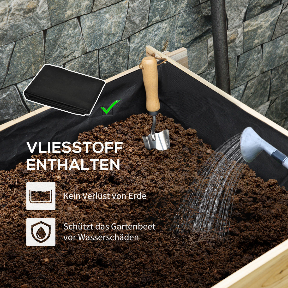 STUFENBEET, Naturfarben - Naturfarben, Holz (93/35/93cm) - Outsunny