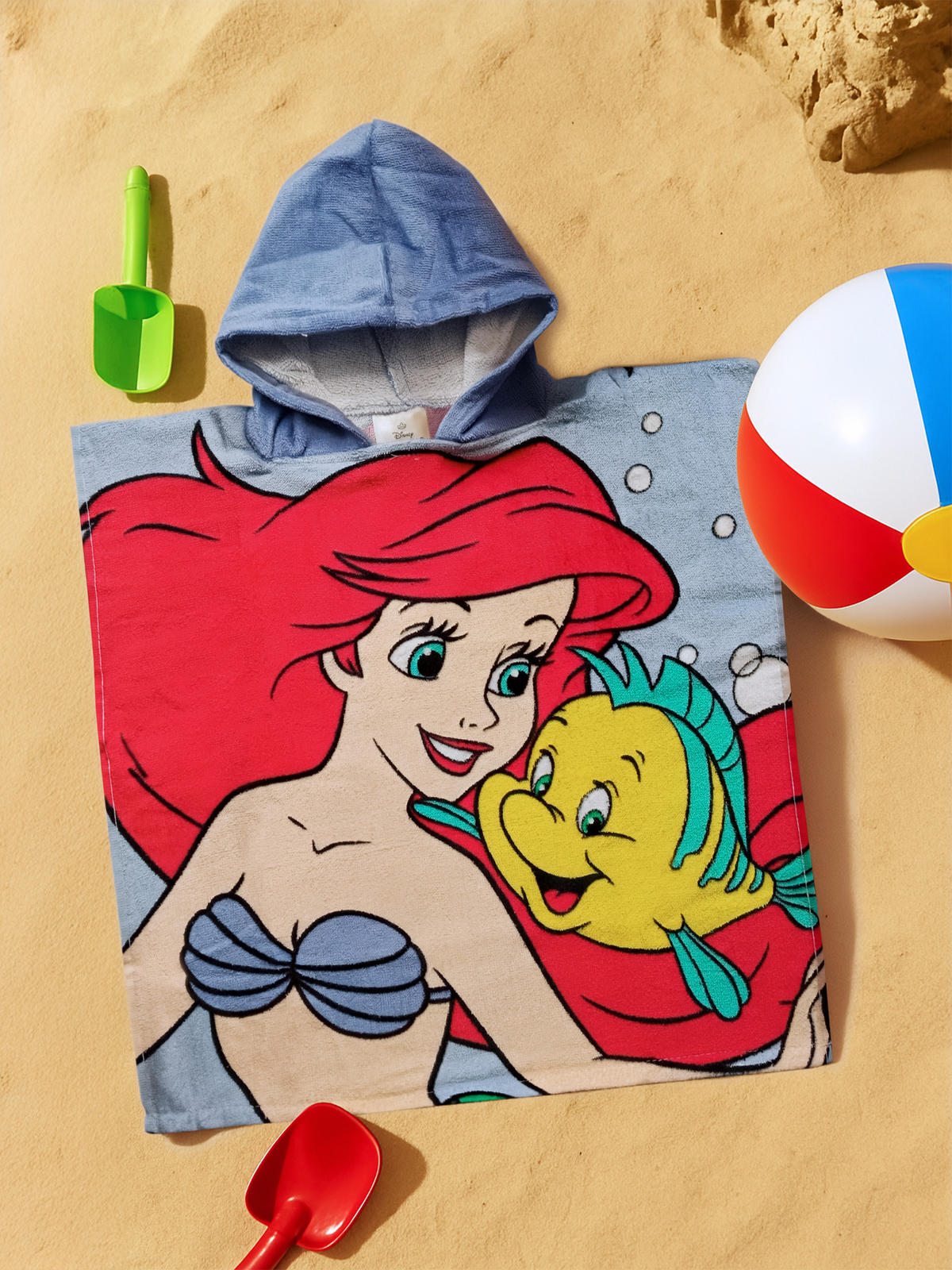 BADEPONCHO Disney Arielle Blau 50 x 100 cm - Blau, Textil (Einheitsgrößenull) - Disney