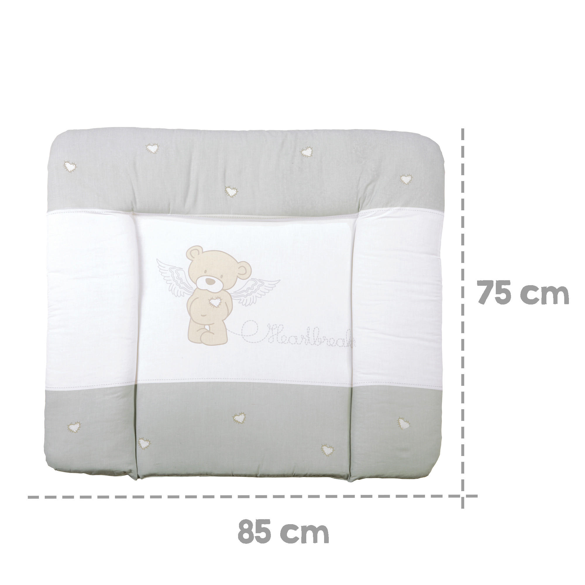 WICKELAUFLAGE Heartbreakerbär - Hellgrau, Textil (85/75cm) - Roba