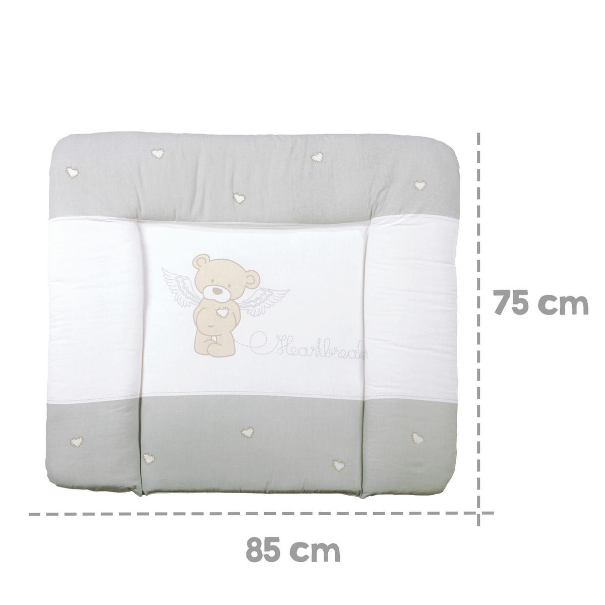 WICKELAUFLAGE Heartbreakerbär - Hellgrau, Textil (85/75cm) - Roba