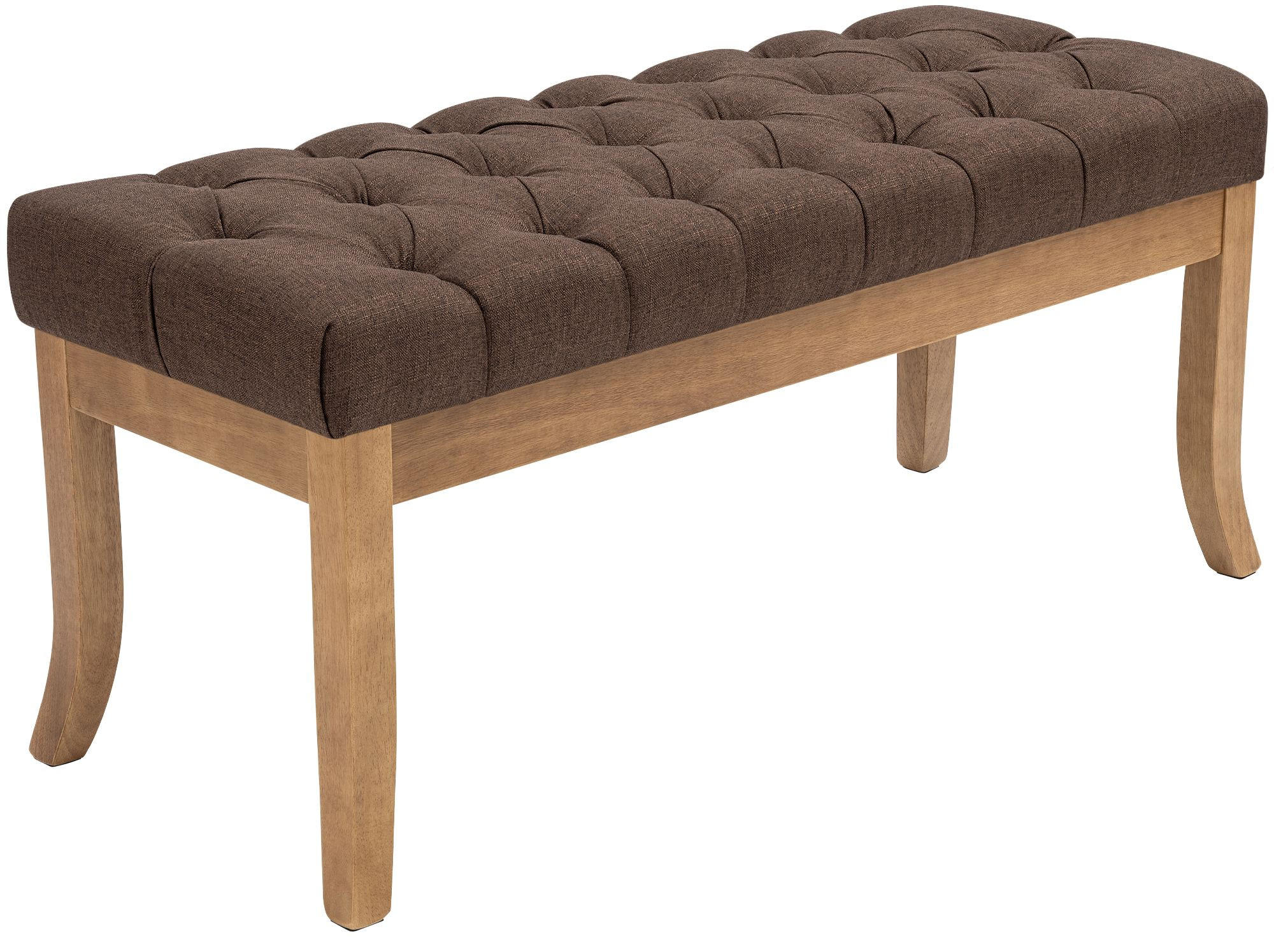 SITZBANK 100/38 cm Stoff Braun - Naturfarben/Braun, Holz/Textil (100/46/38cm) - CLP