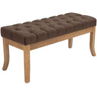 SITZBANK 100/38 cm Stoff Braun - Naturfarben/Braun, Holz/Textil (100/46/38cm) - CLP