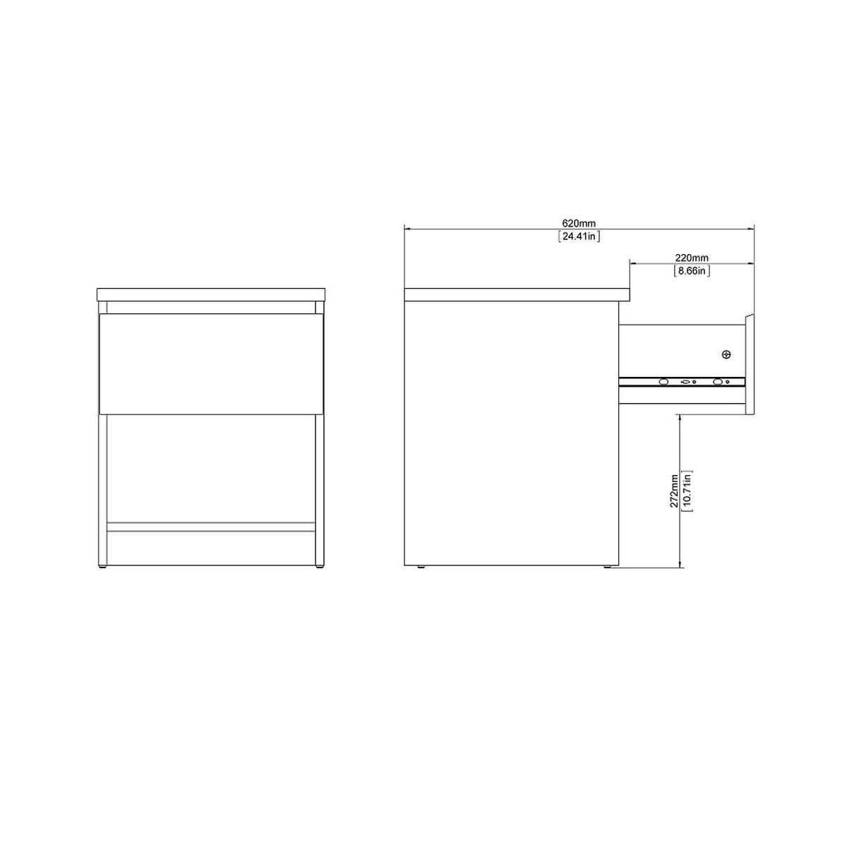 NACHTSCHRANK mattschwarz - Schwarz, Holzwerkstoff (40/50/40cm) - ebuy24