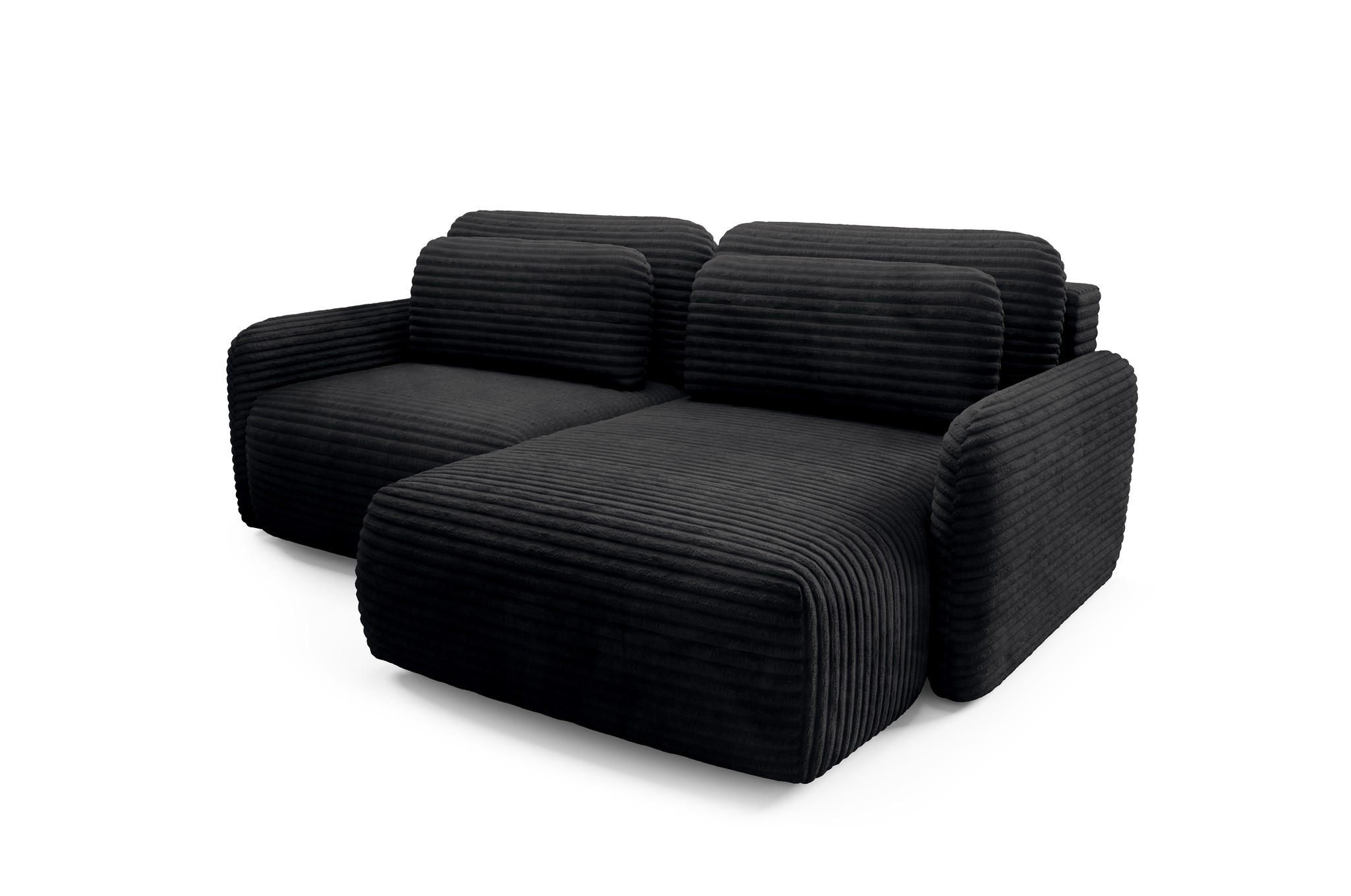 ECKSOFA Simone Mit Schlaffunktion - Schwarz, Holzwerkstoff/Textil (165/240cm) - Fun Möbel