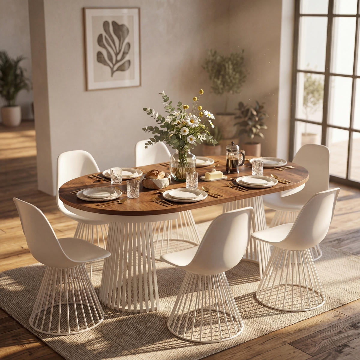 ESSTISCH TRAVIS Ausziehbar 100 - 180 / 100 x 76,6 cm - Kaschmir/Braun, Holz (100/100/76.6cm) - MASSENO