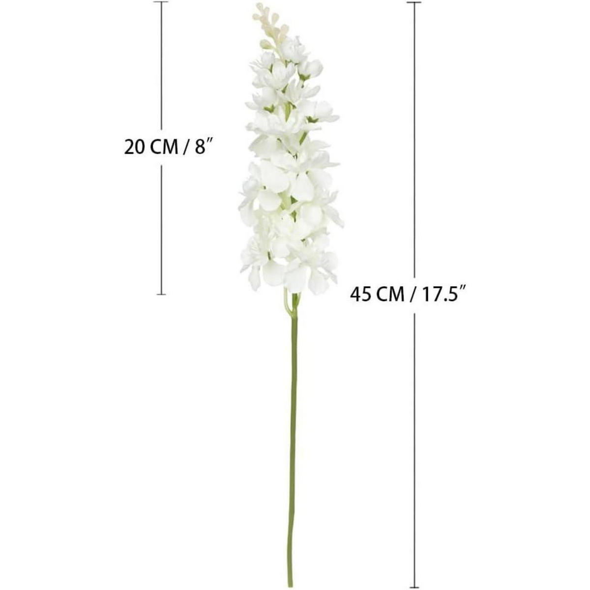KUNSTBLUMEN Rittersporn 6er-Set 45 cm Weiß - Weiß, Textil (30cm)