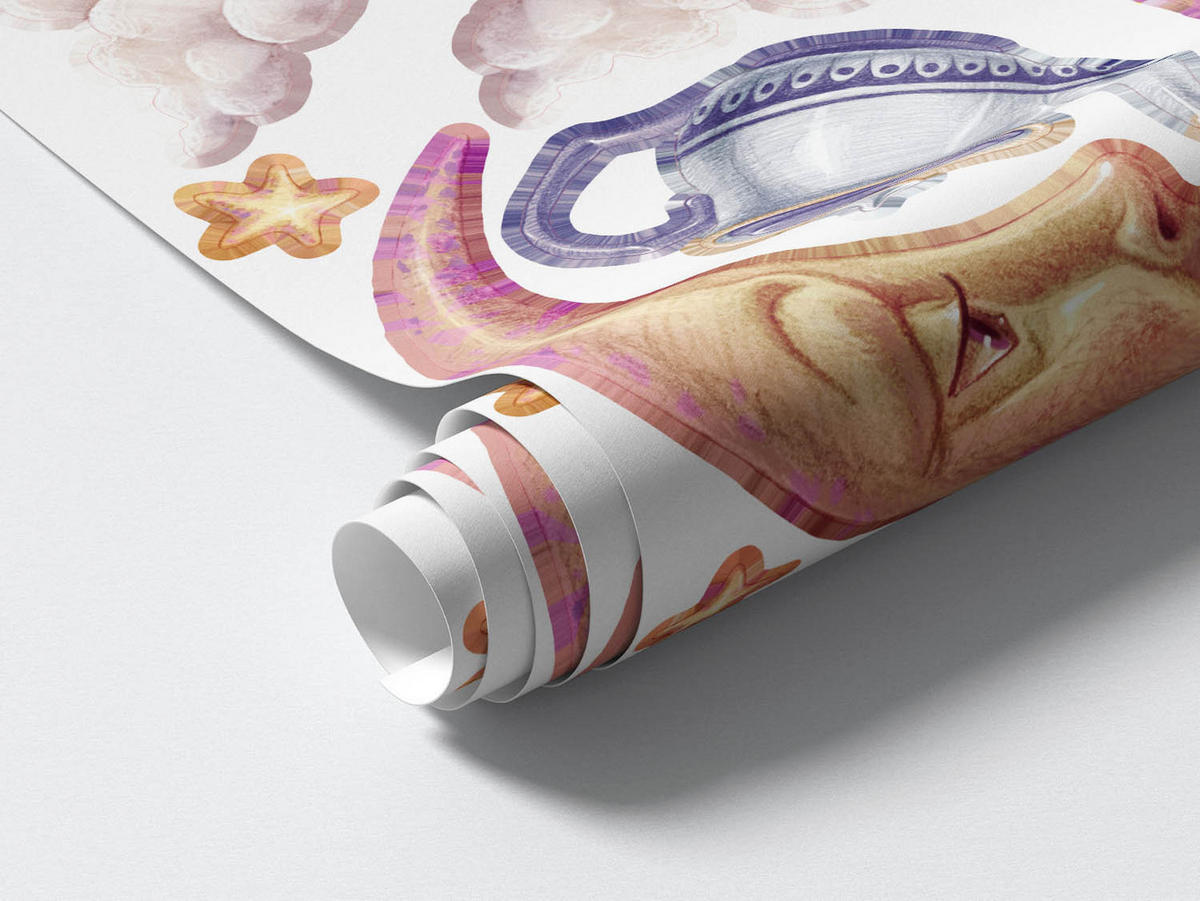 WANDAUFKLEBER 60x77cm - Pastellfarbene Tiere - Multicolor, Kunststoff (60/77/0.1cm) - Wallfluent