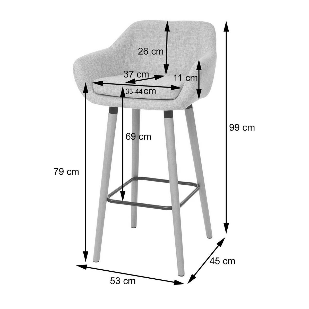 BARHOCKER Weiß 2er-Set - Weiß, Textil (53/99/45cm) - MCW